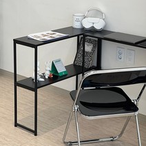 퍼피노 모센 800 2단 철제 다용도 콘솔 테이블 if009, 블랙