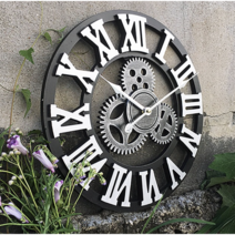 DND마켓 빈티지 로마 벽시계 무소음 (주)존글로벌, 실버