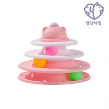 멍냥타임 귀여운 고양이 트랙볼 멀티플레이 4단 트렉볼 장난감 애묘용품 캣 펫 강아지, 멀티플레이4단트랙볼스카이블루