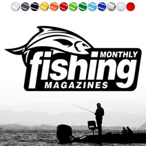 낚시로고스티커 FS018 FISHING MAGAZINE 피싱매거진 조구사마크 태클박스 자동차꾸미기, 1개, 흰색XS