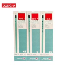 동아 민트 스쿨연필 12자루 HB B 2B 사무용 필기용 국산연필, 1개, 민트 스쿨연필(12자루) -2B