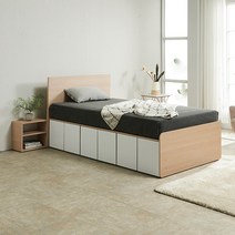 퍼즐 멀티 높은 도어수납침대 SS (전체 도어형), 월넛화이트