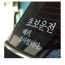 더블제이디자인 초보운전 스티커 200 x 130 mm, 흰색, 4개