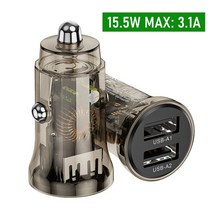 시거잭충전기 자동차 고속 충전기 48W c타입 45W 4.0 QC3.0 SCP 5A PD 아이폰 호환 샤오미 삼성 호환용 투명 휴대폰, 04 Dual USB 3.1A