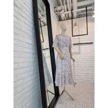[반다리] 바스트 쉬폰 주름 플라워 롱원피스