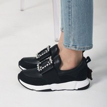 오너클랜 은색 가지각색 보석 장식 여성 캐주얼 스니커즈