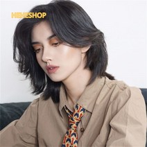 남자장발가발 울프컷스타일 데일리 내츄럴 통가발Hiuha 증정, B ONE SIZE