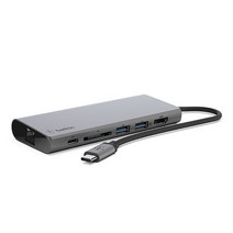 벨킨 C타입 6 인 1 도킹 스테이션 USB 허브, 실버