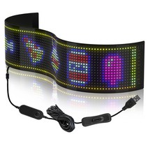 LED 미니 전광판 풀 컬러 고화질 방수 접이식 디스플레이, 5V-16X96LED （68X12CM）