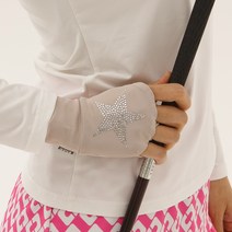 수이골프 UV+ 손등장갑 골프 스포츠 워킹 조깅 산책 운전 토시 가리개 남성 여성 손등토시, 큐빅 별 라이트베이지/S