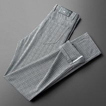 구쯔뱅 INS명품패션 크라운독수리로고 체크패턴 간지핏 면바지