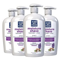 Kiss My Face 라벤더 & 시어 버터 쉐이빙 크림 11온스 4개 팩, Lavender Shea Butter_11 Fl Oz