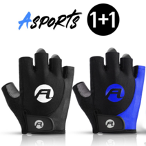 듀웨이 ASPORTS 자전거 반장갑 1+1, 레드(XL), 레드(L)