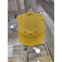 아가방[동아쇼핑점] 봄신생아 남자 아기 출산선물 무형광 우리아긴 소중하니까~ 햇빛가리개 야구모자 챙모자/ 노랑옐로우 귀여운곰돌이 찍찍이로 사이즈조절 /외출필수템! 크리스베어똘이모