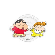 짱구는못말려 클리어 아크릴 톡 그립 톡 거치대 스마트 홀더, 짱구와짱아 못말려
