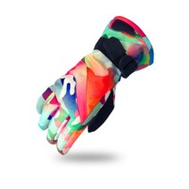 스노우보드엣징 Waterproof Children Snow Golves Winter Mittens for Skiing Boy Girl Heated Warm Kids Mountain, [02] L (for 11-14 years), [01] as picture