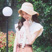 레이스 리본 플로피햇_파나마햇 밀짚 라피아햇 여름