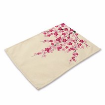일본 전통 패턴 주방 플레이스 매트 코튼 린넨 빈티지 럭셔리 다이닝 테이블 코스터 패드 보울 컵 홈 인테리어, LE41