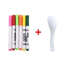 물에뜨는보드마카 틈새마카 포스카마카 물에뜨는펜 유리에쓰는펜 마법의 물 그림 펜 화이트 보드 마커 떠 있는 그리기 다채로운 마크 대용량 지울 수 펜, 스푼 포함 미니 세트