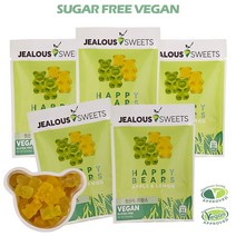 [삼형제유통] 무설탕 후르츠 비건 젤리 해피베어스 40g 젤러스스윗 곰 곰돌이 젤리 100%식물성 맛있는 과일 유아 임산부 유기농 다이어트 수입 젤리, 5개
