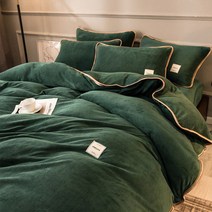 겨울 두꺼운 양면 극세사이불 4종 세트 이불커버 침대 2인용