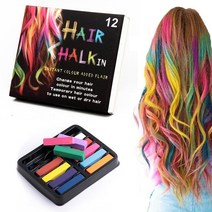 [이오디엠에프] 12색 헤어 레인보우 컬러 파스텔 초크 염료 Temporary Hair Chalk Set DIY 소프트 키트 염료 세트 C2W3, MULTI_1