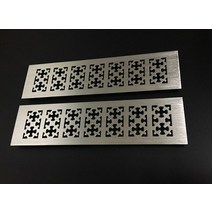 스노우 플라워 그리드 사각형 골드 실버 블랙 알루미늄 에어 벤트 그릴 커버 가구 신발 옷장 캐비닛 플러시 2 개, 은꽃, 80x500mm