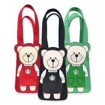 스타벅스 곰돌이텀블러 유리컵 빨대컵 곰가방 라틴아메리카곰, 캔버스백 그린 라미 적용