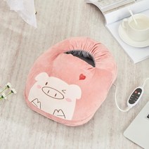 전기히터 발 사무실 온열기 난로 가정용 발핫팩 풋워머 난방기 접이식, 핑크 돼지 3단