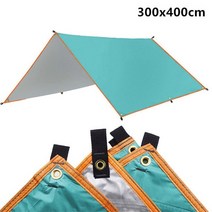 가든 가제보 파라솔 저가형 원두막 홍보 천막 리조트 대형 야외용 발코니 가림막 이동식 방수 방수포 텐트 그늘 초경량 정원 캐노피 양산 야외 캠핑 해먹 비 플라이 비치 태양 보호소, Cyan-blue 300x400CM