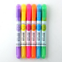 웃는 표정 필기 강조 고체 야광펜 스틱 형광펜 13x1cm