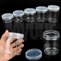 슬라임 소분 통 원형 플라스틱 용기 미니 공병, 투명, 1개, 7cm - 300ml