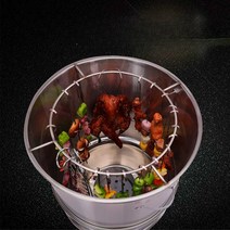 가정용 훈연기 숯불 숯향 바베큐 캠핑 훈제기, 온도계 대형 세트 + 원형그릴