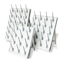 초자건조대 비커 시약병 탁상 스탠드 실습실 연구소, 이동식 드립랙 24스틱