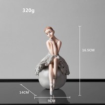 수지 우아한 입상 발레리나 발레 댄서 데스크탑 장식상, H