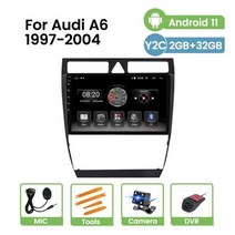 안드로이드올인원 안드로이드 11 모두 하나의 자동차 비디오 플레이어 지능형 시스템 Carplay 아우디 A6 C5 1997-2004 S6 자동 라디오 GPS 1024*600 탐색, Y2C 32G Camera DVR