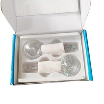 갈바닉마사지기 고주파마사지기 유리 페이셜 글로브 냉각 롤러 볼 얼굴 눈 마사지 뷰티 아이스 하키 에너지 크리스탈 워터 웨이브 스킨 케어 장치, white, [03] white