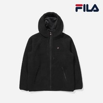 휠라 [공식] 팝콘 보아 후리스 양털 후드집업 BLACK