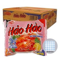 베트남 하오하오 라면 미톰 새우맛 HAO HAO MI TOM CHUA CAY 30개 1BOX 클린행주증정, 4박스