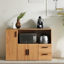 국내제작 프리미엄 이케아 우드 렌지대 1200 전자렌지 다이 주방정리 수납장 전기밥통 선반, 멀바우, 로렌1200