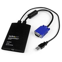 StarTech.com 휴대용 KVM 콘솔 어댑터 노트북 USB에 연결 파일 전송 비디오 캡처 기능이있는 NOTECONS02