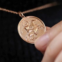 18k펜던트 빈티지 심플 코인팬던트(말)