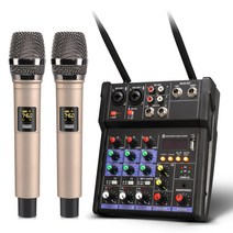TKL-오디오 믹서 UHF 마이크 블루투스 오디오 믹서 USB DJ 사운드 믹싱 콘솔 4 채널 48V 팬텀 파워, 러시아, R2 Black