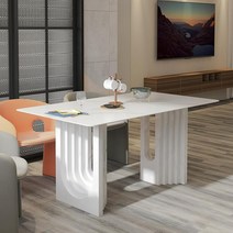 세덱 식탁 포세린 6인용 테이블 낮은 세라믹 월넛, A 재즈 화이트