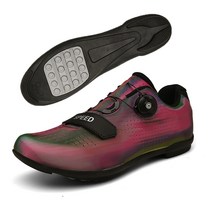 사이클링 신발 도로 자전거 고무 하드 하단 MTB SPD 클리트 플랫 슈즈 여성 스니커즈 남성, 05 7, 07 Turn red rubber