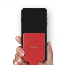 리아 OISLE 초소형 부착형 보조 배터리 아이폰 삼성 엘지 Type-C 4500 mAh, 레드