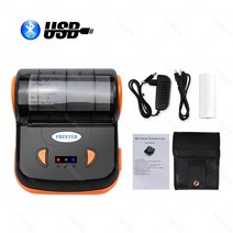 스티커프린터 미니프린터 무선 소형 열전사 영수증 종이 롤이 있는 POS 프린터 슈퍼마켓 식당용 블루투스 80mm, 1.A add Case - EU 플러그