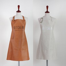 푸코 인조가죽 키친 에이프런 앞치마 레자 방수앞치마 달빛스토어, 베이지