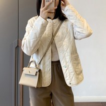 여성 노카라 퀄팅 패딩 점퍼 하늘비즈 C15 Q716R797