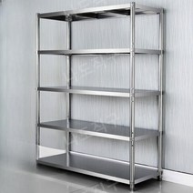 스텐 주방 선반 메탈 랙 업소용 작업대 식당 조립식 철제 수납 선반 앵글 보관대, 길이120너비50높이180